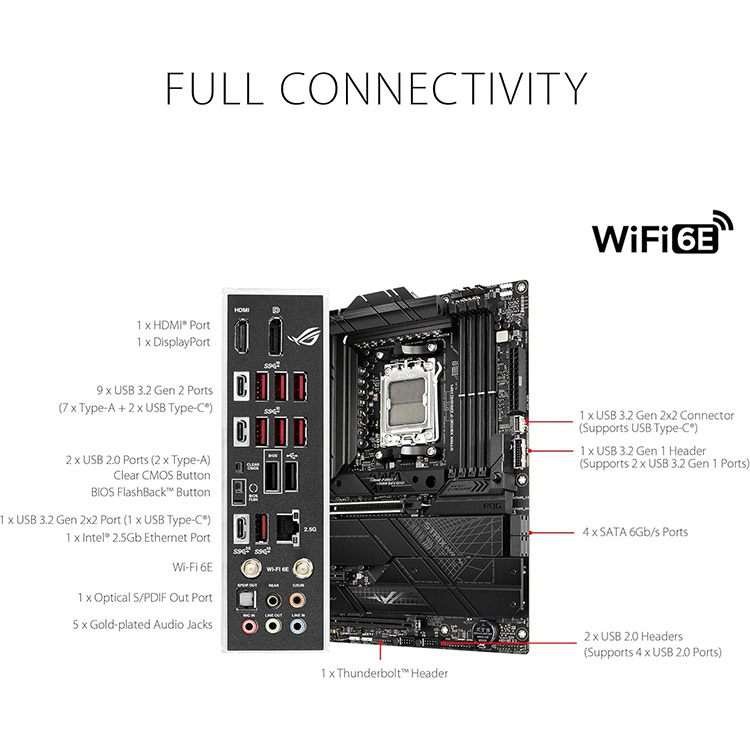 خرید مادربرد ROG Strix X670E-F WIFI - فرم ATX - چیپست AMD